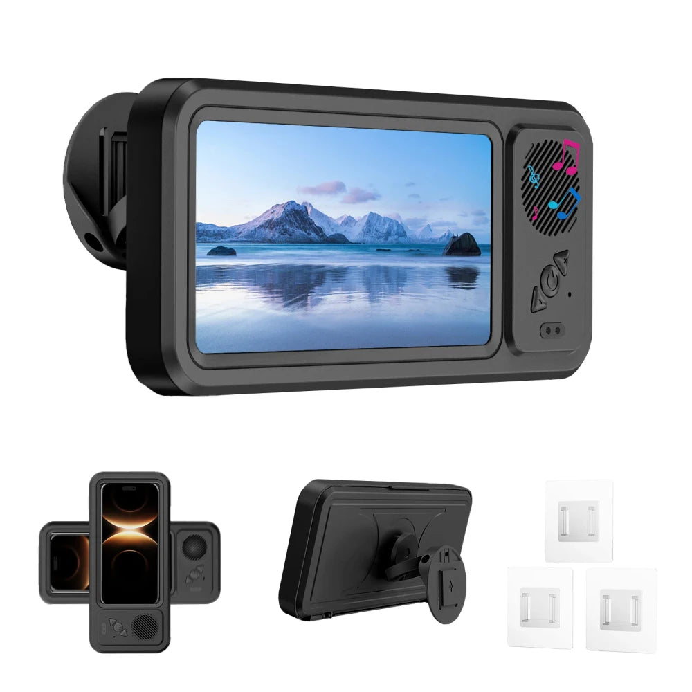 Waterproof Shower Phone Holder with Bluetooth Speaker