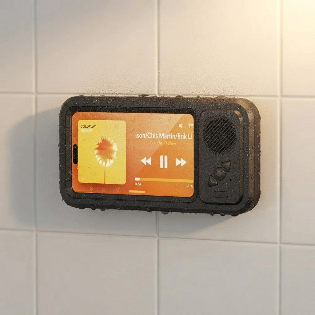 Waterproof Shower Phone Holder with Bluetooth Speaker